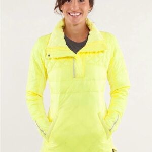 lululemon athletica Neon Yellow Quilted Puffer Pullover